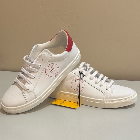 NEW✨ Valentino White Sneakers with Red Logo by Mario Valentino - Picture 13 of 15